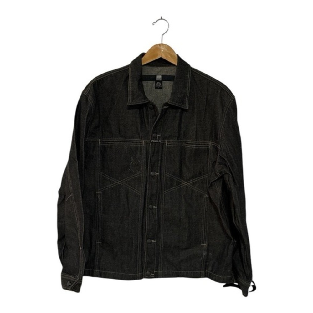 Vintage Marithe & Francois Girbaud Denim Jacket Men Large L‎ Dark Black Starched